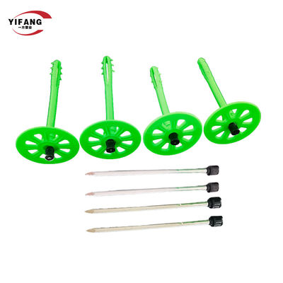 Instalações de isolamento térmico de plástico Pregas para isolamento de lã de vidro de parede externa